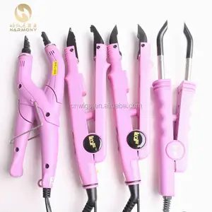 Conexão de ferro para extensão de cabelo, conector de ferro com queratina para salão de beleza, temperatura ajustável, preto e rosa