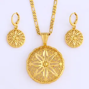 2018 Newest Gold Plated Earring/Pendant/Necklace Popularity African Jewelry Set