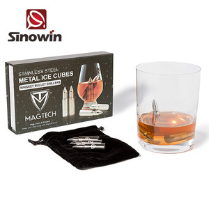 Cubos de hielo con sabor a piedras para whisky, cubo de hielo personalizado en forma de bala de <span class=keywords><strong>acero</strong></span> <span class=keywords><strong>inoxidable</strong></span> 304 y cristal de hielo de 13g - Product Image 3