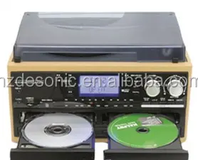 จีนผู้ผลิตรีโมทคอนโทรล turntable คู่ Retro CD เครื่องเล่น USB SD วิทยุ