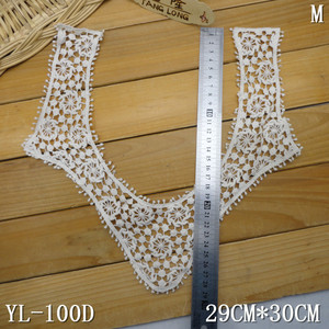 Cuello de encaje beige de ganchillo <span class=keywords><strong>bordado</strong></span> de algodón antiguo - Product Image 4