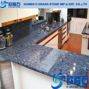 YF1813 水晶浅蓝色人造石英，用于台面的蓝色石英石