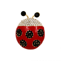 Mode 2 Farben Schmuck Insekten Marienkäfer Kristall Broschen Bouquet Coccinella Septempunctata Revers Pin