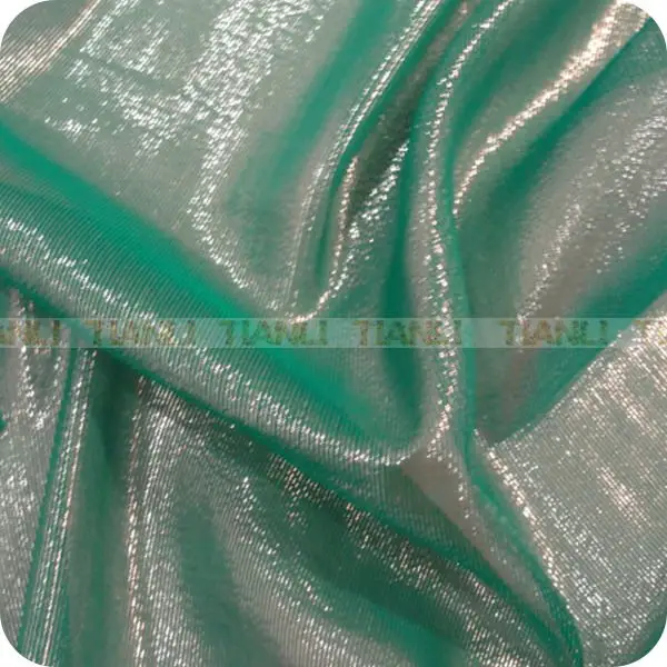 Colorato Tessuto Georgette Di Seta con Silvery Metallic utilizzato per Uragiri o Vestito Da Modo