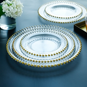 Commercio all'ingrosso dolci in rilievo piatto in ceramica per stoviglie ristorante da sposa che serve piatti di vetro - Product Image 5
