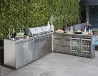 Avustralya açık mutfak dolapları gaz ızgara özelleştirilmiş açık mutfak 304 paslanmaz çelik açık mutfak dolapları
