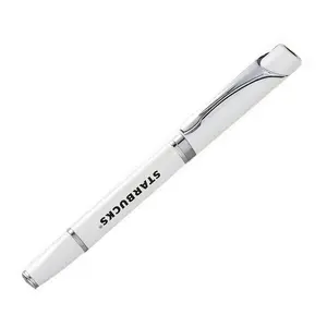 Special promotional gift white triangle barrel metal roller ball pen with custom logo print