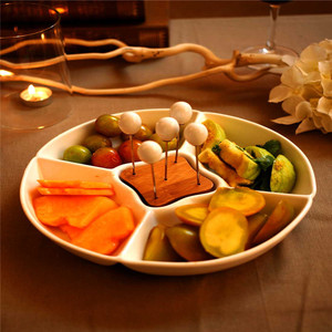 Piatto di porcellana, Spuntino Piatto da Portata Antipasti Piatto con 4 <span class=keywords><strong>scomparti</strong></span> - Product Image 2