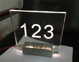 Número da casa de acrílico iluminado borda iluminada sinais led placa do sinal iluminado endereço placas