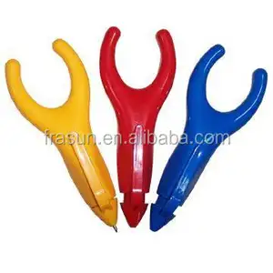 Promotional plastic ball pen, novelty cramp shape pen, Y shaped pen