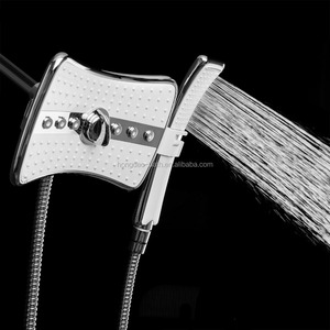 Rettangolare Quad Funzione Soffione <span class=keywords><strong>Doccia</strong></span> A Getto Head & Bacchetta Combo In Chrome combo set con braccio <span class=keywords><strong>doccia</strong></span> - Product Image 1