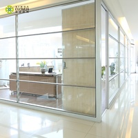 Aluminium Modular Fabric Soundproof Office Partition Wall with Tempered Glass Modern Design for School & Commercial Use