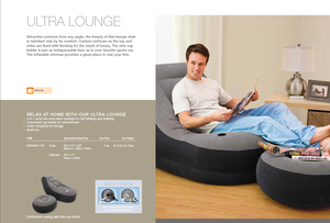 INTEX 68564 Reclining Upholstered Foldable Living Room Sofa Bed Set Mult-function <strong>Inflatable</strong> <strong>Chair</strong> - Product Image 5