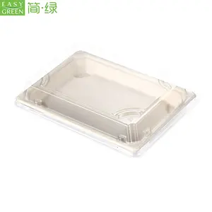 Easy Green-caja de embalaje Biodegradable para contenedores de comida, papel de pulpa de Sushi, color verde