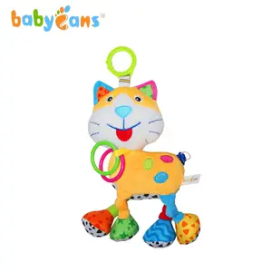 핫 세일 플러시 동물 음악 고양이 저렴한 장난감 플러시 동물 장난감 아기 침대 매달려 장난감