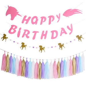 Pancarta de Papel Personalizada con Diseño de Unicornio para Fiesta de Cumpleaños de Niña o Niño, Decoraciones de Cumpleaños, Tamaños de 6.3 y 7.8 Pulgadas, <span class=keywords><strong>Vrise</strong></span> - Product Image 6
