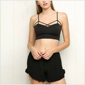 Nueva Mujeres Sexy Cut Out Blanco Bra Bustier Crop Tank Tops Halter Camisola - Product Image 6