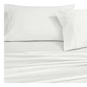 White Flat Bed Sheet Super Soft 100 Polyester Plain White Solid Colors Microfiber Flat Bed Sheet