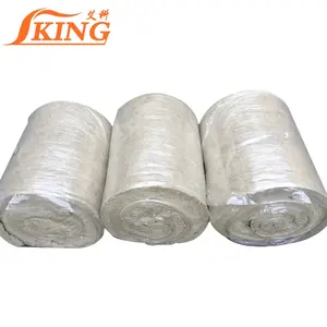 Heat Insulation 100mm Srw Rock Wool Wired Blanket With Mesh