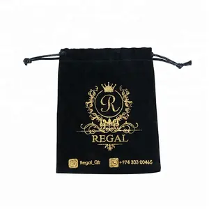 Customized wholesale logo gold jewelry pouch various color and size suede custom jewelry pouch