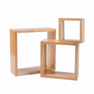 Mensole a Cubo in <span class=keywords><strong>Legno</strong></span> di Pino Ecologico Dipinto su Misura, Decorazione Semplice per la Casa in <span class=keywords><strong>Legno</strong></span> <span class=keywords><strong>Naturale</strong></span> - Product Image 1