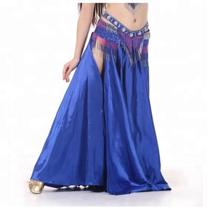 Bestdance Abbigliamento da Danza per Donne, Gonna per Danza del Ventre con Spacco Laterale, Vita Elastica in Raso di Seta - Product Image 3