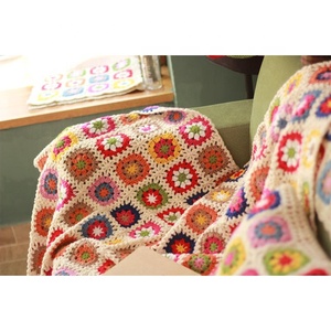 Hot <strong>Sale</strong> King Size Warm Handmade Knitted Granny Square Flower Pattern <strong>Crochet</strong> Adult <strong>Blanket</strong> <strong>for</strong> Bed - Product Image 4