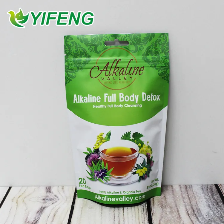 Chất Béo Loại Bỏ Gừng Jasmine Bao Bì Nhựa Túi Nhựa Rosin Đứng Lên Với Dây Kéo Túi Trà Hoa Cúc