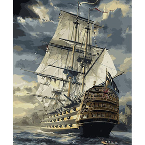 <span class=keywords><strong>Peinture</strong></span> par numéros Paysage 40x50CM Kit de <span class=keywords><strong>peinture</strong></span> à l'huile DIY Toile « Navigation en douceur » pour adultes Débutants Décoration intérieure - Product Image 6