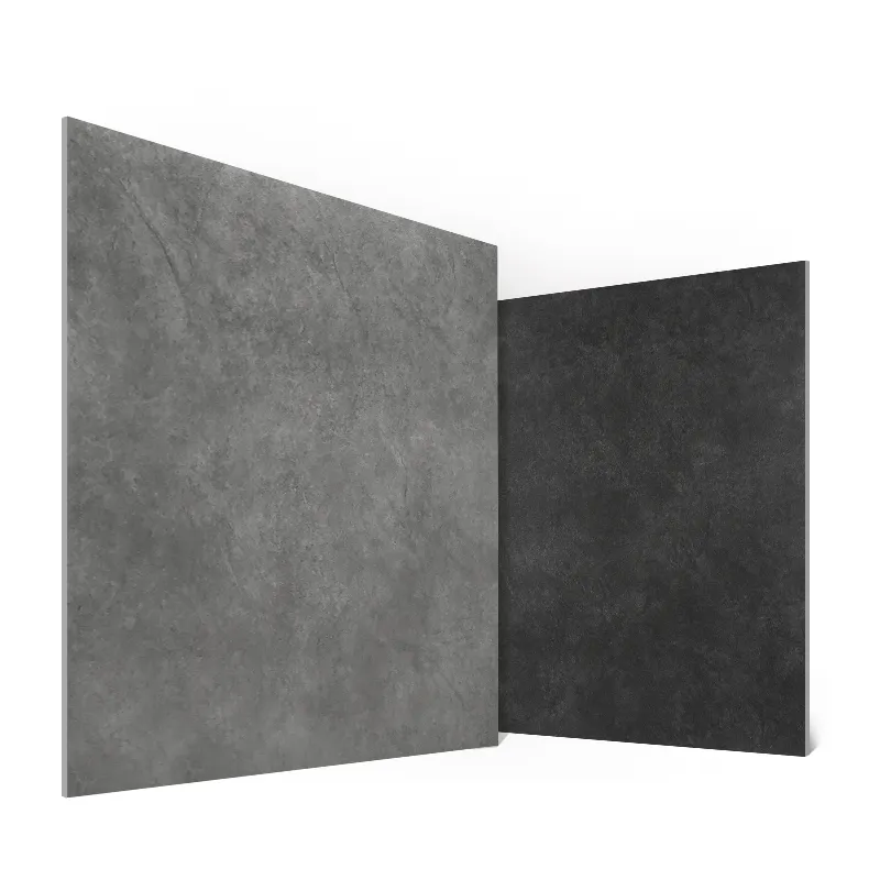 Antique Dark Gray Glazed Cement Look Porcelain Rustic 600x600 Ceramic Floor And Wall Tiles