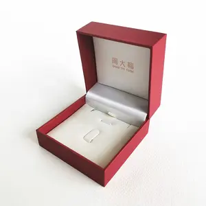 المجوهرات الفاخرة لون شعار مخصص للصندوق ورقة مطبوعة الأحمر سوار المجوهرات مربع