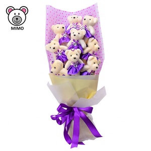Kawaii Regalo di San Valentino del Giocattolo Della Peluche Teddy Bear Bouquet di Fiori Bella <span class=keywords><strong>Viola</strong></span> Del Fumetto Personalizzato Ripiene Teddy Bear E Rose Bouquet - Product Image 2