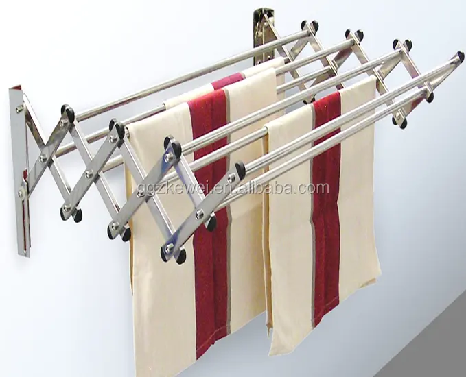 調節可能なプルアップウォールマウント折りたたみ式衣類乾燥タオルドライヤーラックステンレス鋼バスルームタオルラック