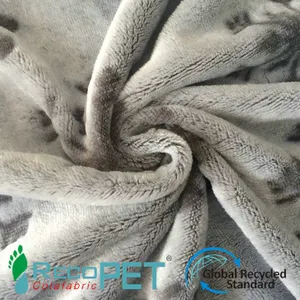 Reciclado super suave tela jacquard de franela de lana en punto para la manta del bebé