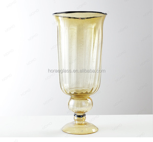 Vases en <span class=keywords><strong>verre</strong></span> à vin et Martini, <span class=keywords><strong>Vase</strong></span> de fleur simple <span class=keywords><strong>soufflé</strong></span> à la main, de couleur dorée, - Product Image 2