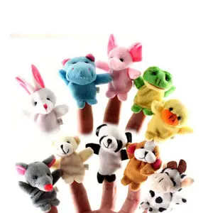 10 Pcs Mini Dier Cartoon Vinger Speelgoed Pluche Kidstoys Baby Doek Educatieve Hand Speelgoed Pluche Finger Puppets