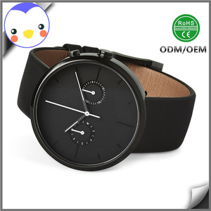 Reloj de pulsera de cuero para hombre, cronógrafo con movimiento de lujo, 2 subdiales, original - Product Image 6