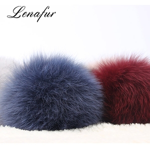 Winter wool hats with leather Fox pompom balls cashmere blends made North hats - Product Image 5