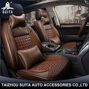 Capa e Almofada de Assento de Carro em Couro com Contas de Madeira, Design Moderno para Todas as Estações, Compatível com <span class=keywords><strong>Airbag</strong></span> para Golf, CC e Mondeo - Product Image 3