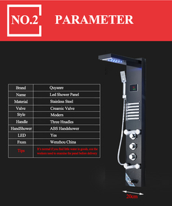 <span class=keywords><strong>Columna</strong></span> de <span class=keywords><strong>ducha</strong></span> LED de pared Pantalla de temperatura para <span class=keywords><strong>ducha</strong></span> de lluvia, cascada, <span class=keywords><strong>ducha</strong></span> de mano, masaje de chorro, juego de grifos mezcladores de <span class=keywords><strong>tres</strong></span> manijas - Product Image 3