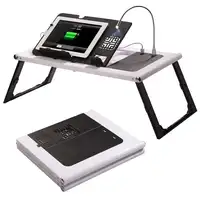 Table portable pliable et extensible, pour ordinateur portable, avec batterie externe, bureau pour la maison, le bureau ou l'école