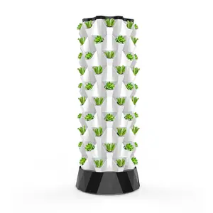 Sistema de cultivo automático de torre aeropônica hidropônica com luzes LED 12p15 com 180 plantas torre vertical hidropônica