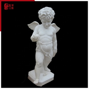 <span class=keywords><strong>Statue</strong></span> di cherubino di angelo di marmo adorabili su ordinazione del giardino all'aperto da vendere - Product Image 5