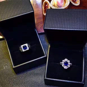 Saudi Arabia Luxury Blue Gemstone Jewelry 18k Gold South Africa Real Diamond 1.4+1.1ct Sri Lanka Natural Sapphire <strong>Couple</strong> <strong>Ring</strong> - Product Image 3