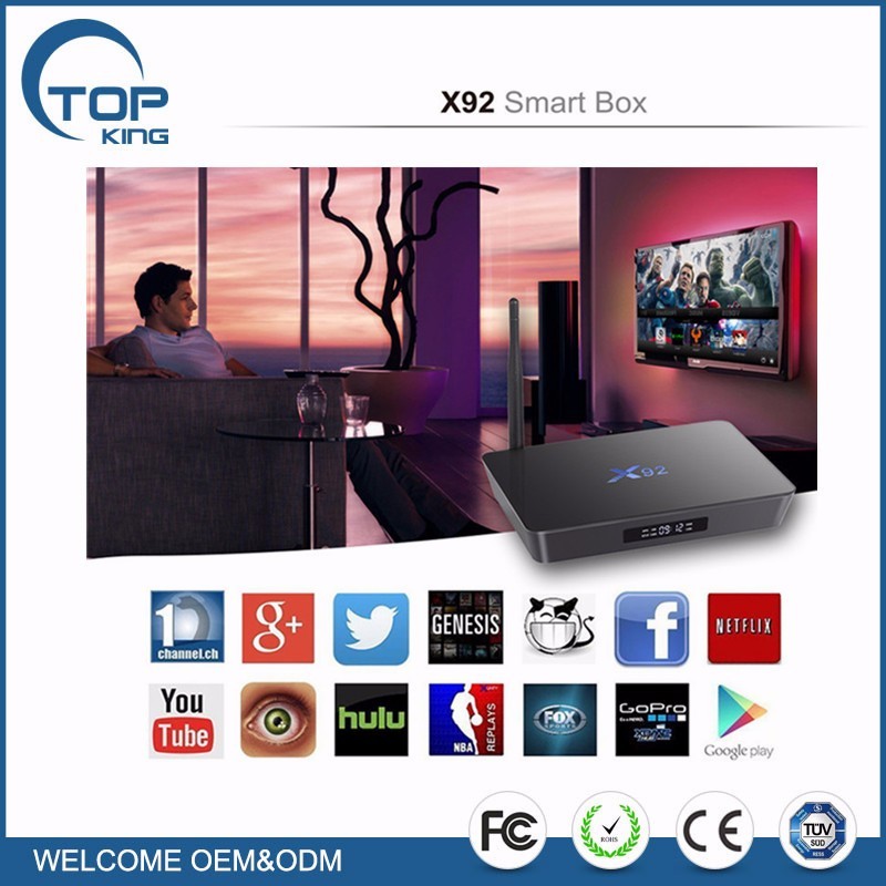 Android smart tv caja X92 con amlogic S912 procesador 2 GB RAM 16 GB ROM Bluetooth WIFI de banda Dual 1000 M
