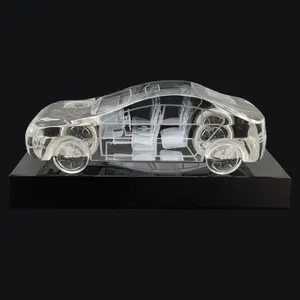 3D car shaped figurine crystal for car show home desk decoration crafts gift