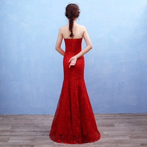<span class=keywords><strong>Vestido</strong></span> de novia de <span class=keywords><strong>sirena</strong></span>, trompeta, sin tirantes, barato, elegante, hermoso, con flores de encaje, 2019 - Product Image 4
