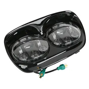5.75" Dual LED Headlight 5 3/4" Motorcycle Projector Replacement Headlight for harley road glide 2004~2013