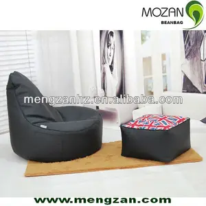 Fechos saco de grãos de jogo bolsa de couro falso com design reclinador preto grande cadeira em marrom