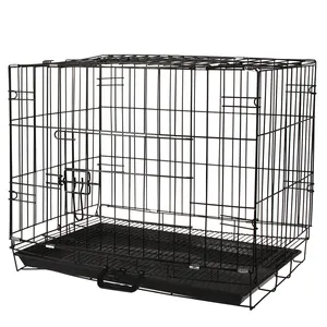 Pieghevole In Alluminio In Acciaio Inox Pet Cane Gatto Gabbia Cassa Custodie Trappola - Product Image 1